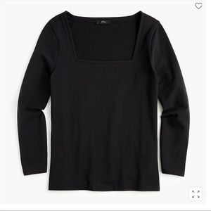 J. Crew Black Square Neck Long Sleeve